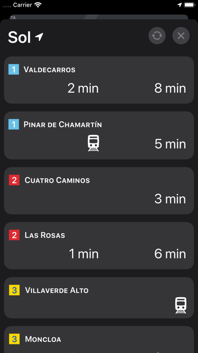 Metro Madrid - Waiting times screenshot 2