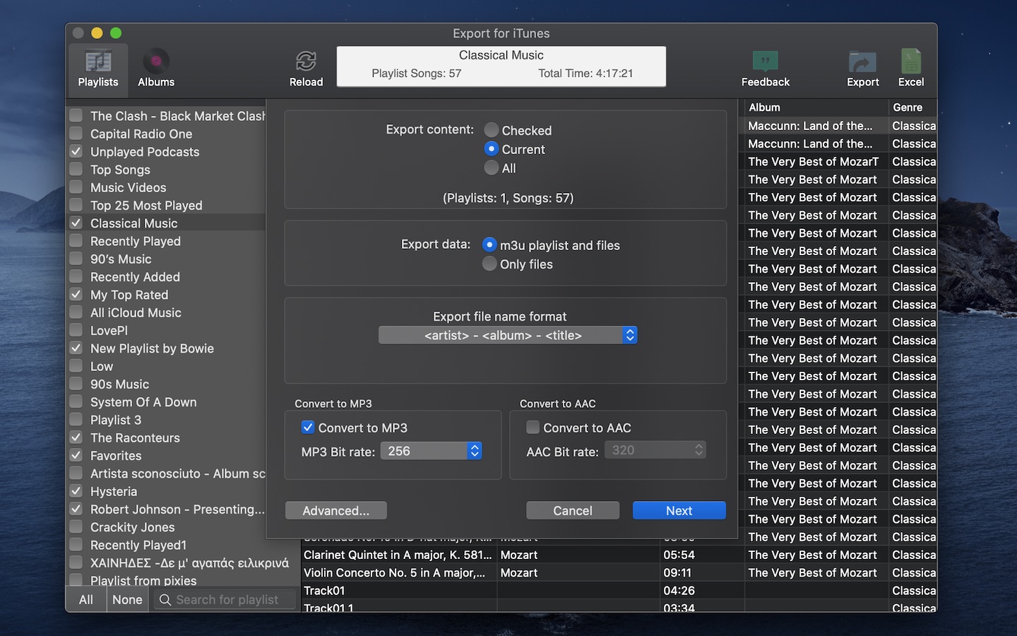 Screenshot do app Export for iTunes
