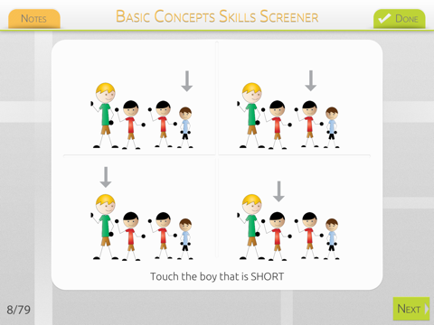 Basic Concepts Skills Screener - náhled