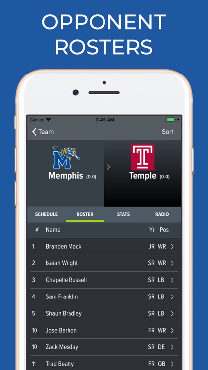 Memphis Football Schedules screenshot-6