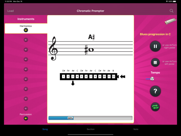 Chromatic Harmonica Prompter