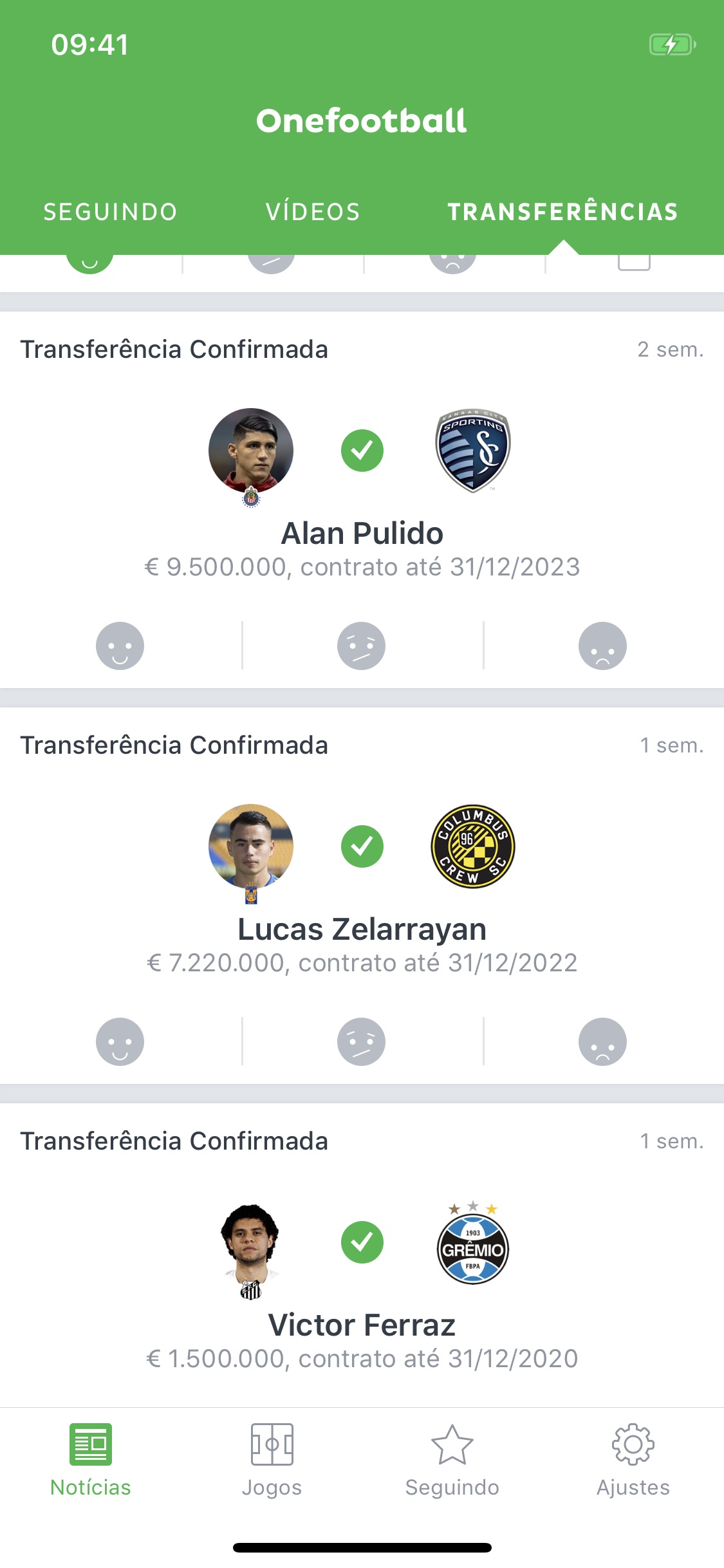 Screenshot do app Onefootball - Notícias Futebol