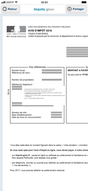 échéance de paiement des impots