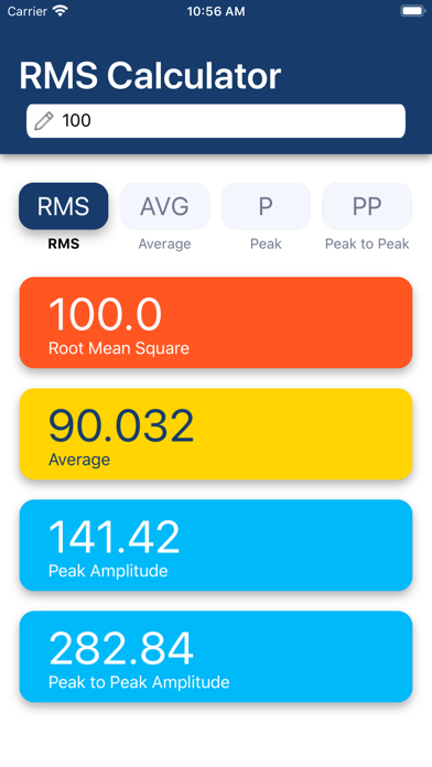 RMS Calculator screenshot 2