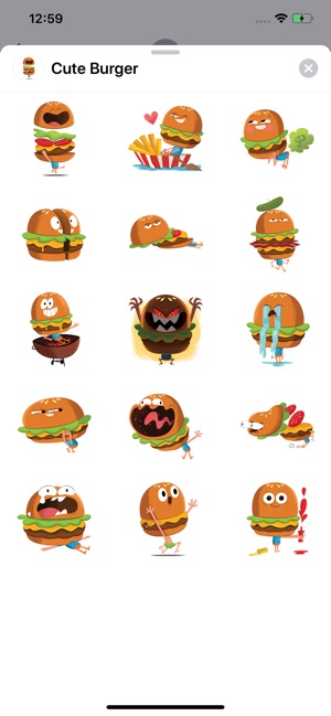 Cute Burger Sticker Pack
