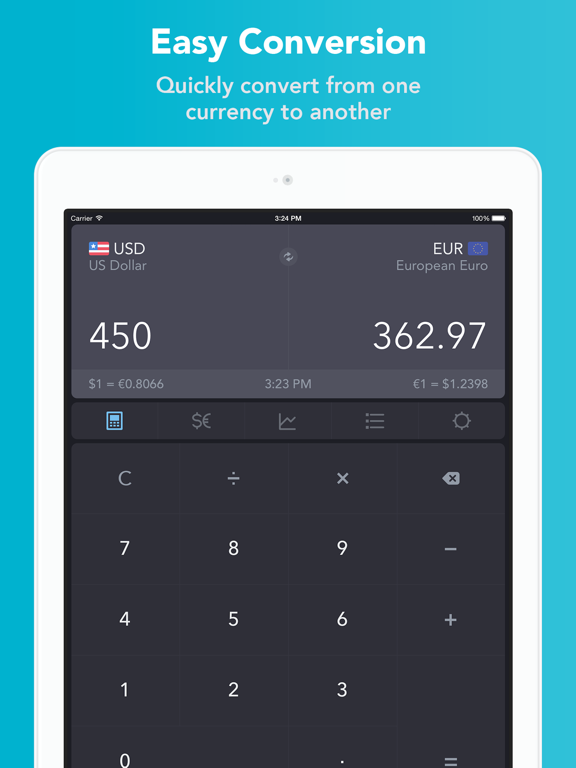 iCurrency Pad  ~  Currency Converter & Exchange Rates screenshot