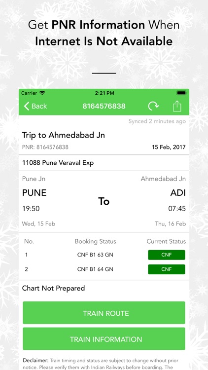 Indian Railway PNR Status Info