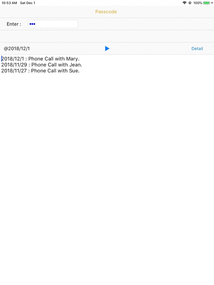 Phone Calendar - call memo