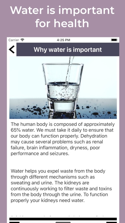 Drink water reminder. Benefits