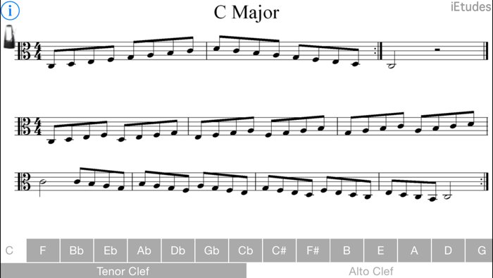 Major Scales Alto  Tenor Clef
