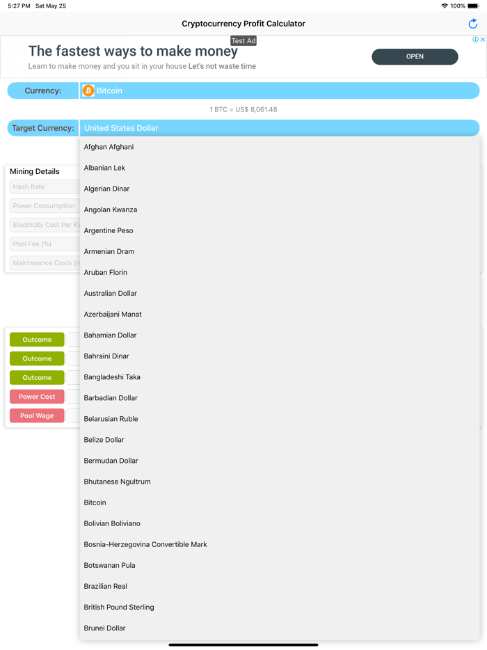 Mining Profit Calculator
