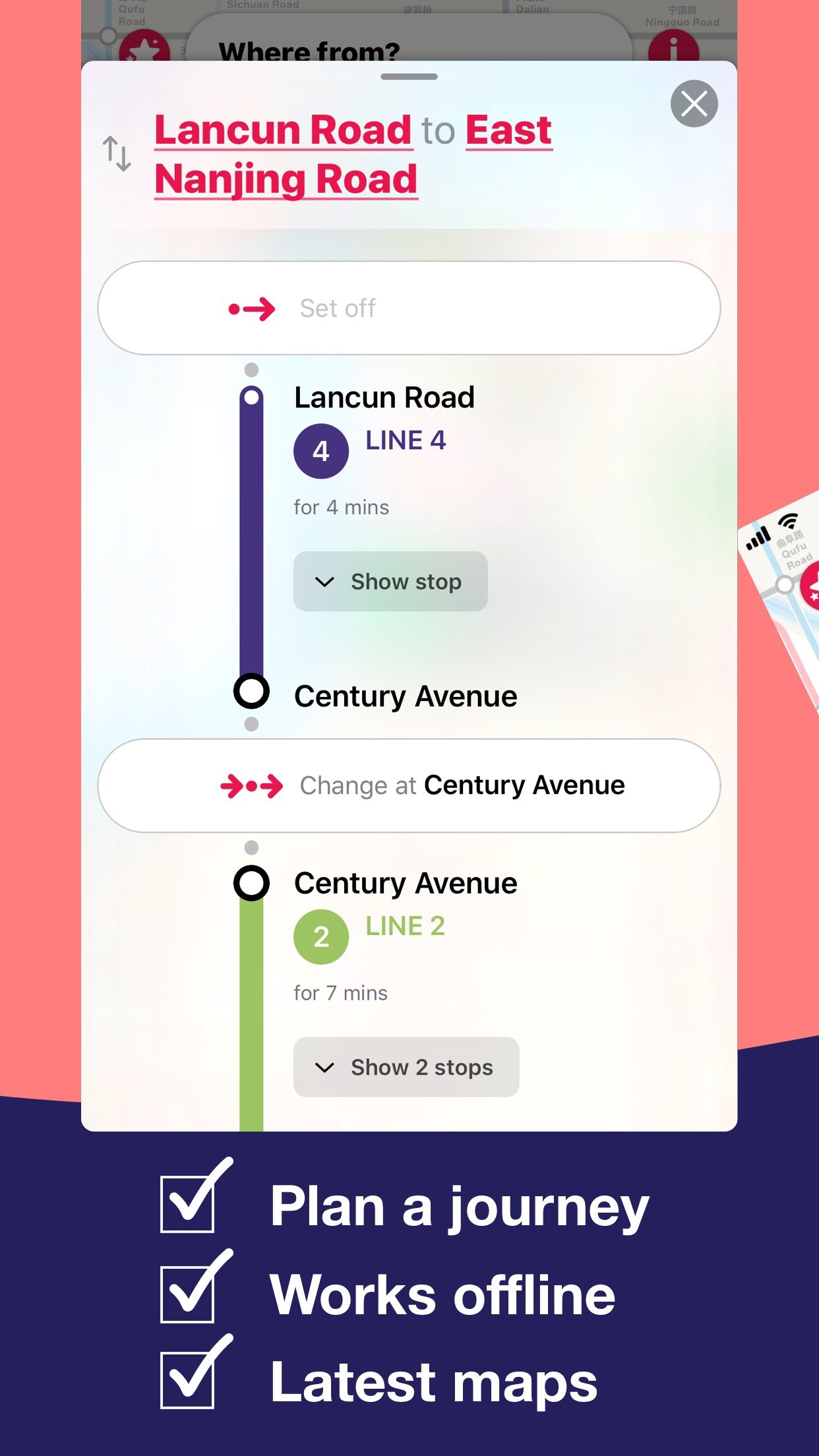 Screenshot do app Shanghai Metro Interactive Map