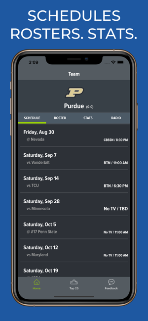 Purdue Football Schedules