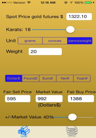 Gold and Silver Calculator - náhled