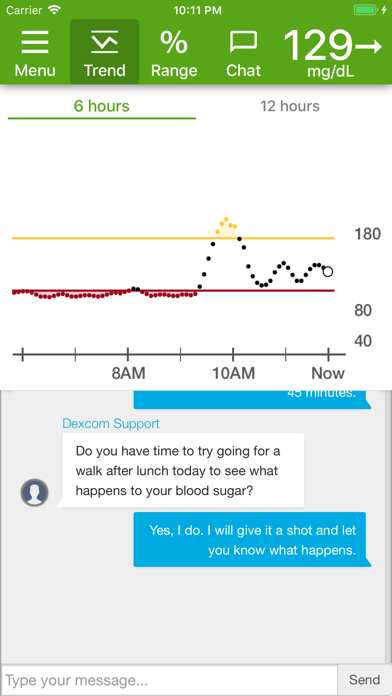 Dexcom Glucose Program App screenshot 2