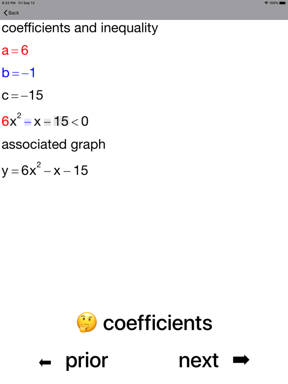 Screenshot #5 pour Quadratic Inequalities