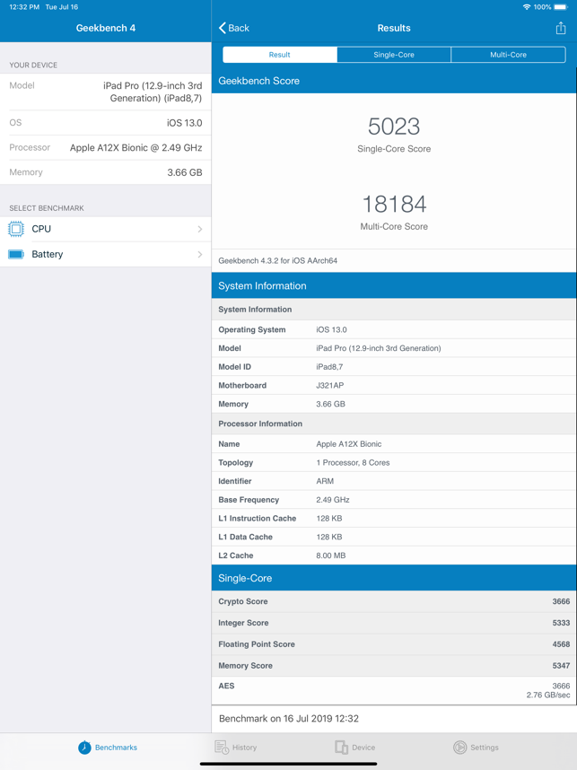 Geekbench 4 Screenshot