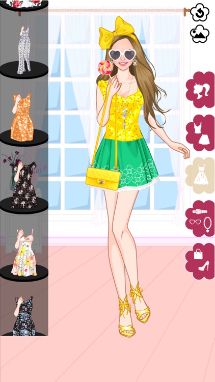 Floral summer dress up game