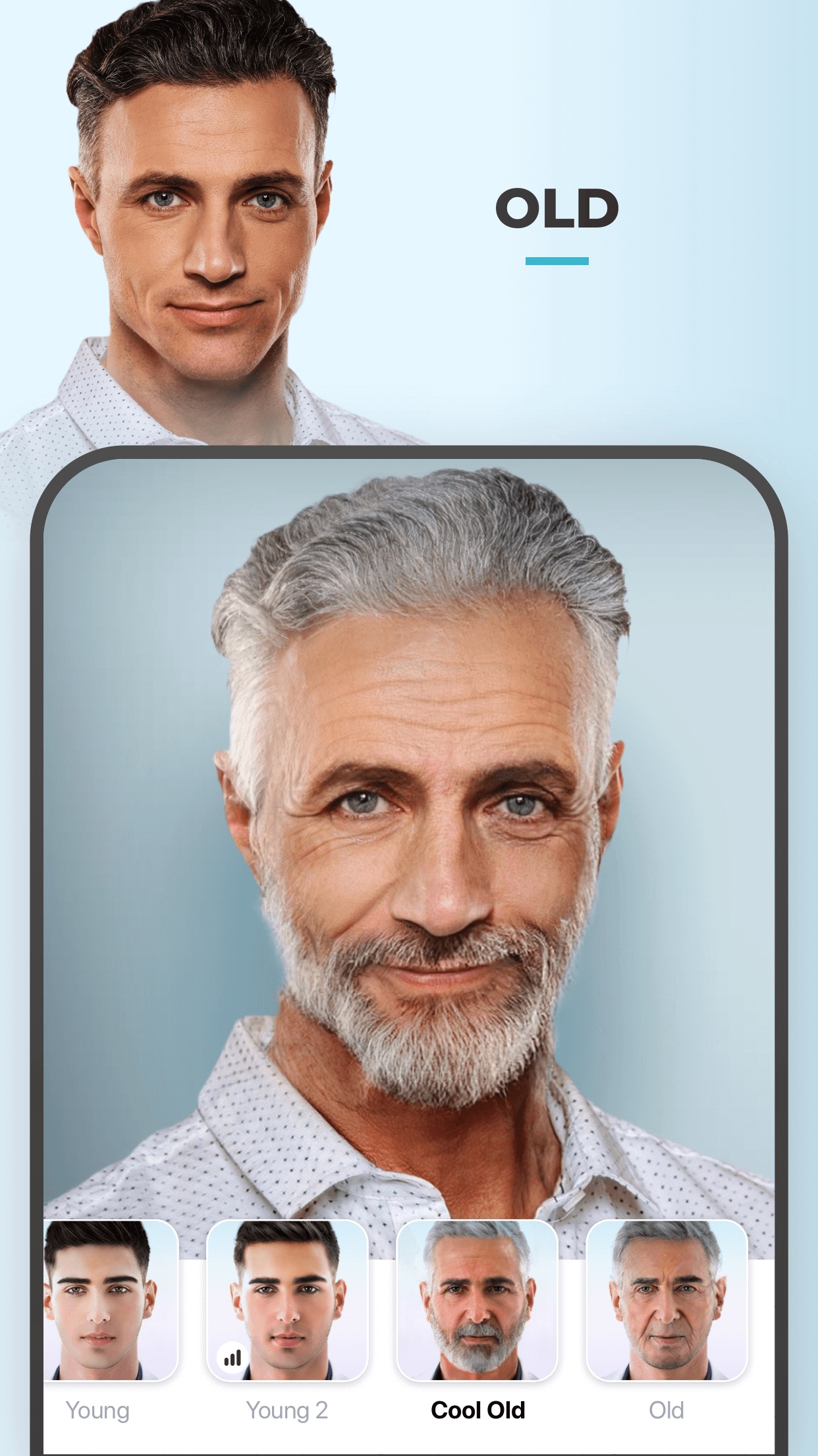 Screenshot do app FaceApp - Editor Facial com IA