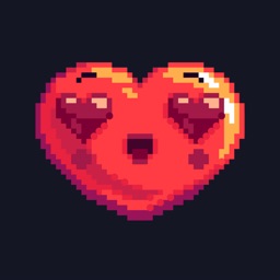 Red and Gold Pixel Heart