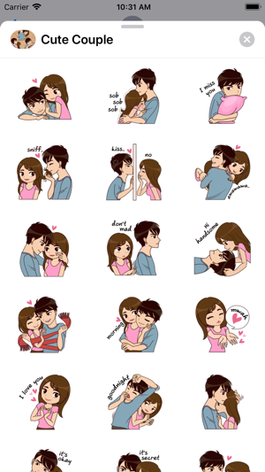 Cute couple Love Stickers