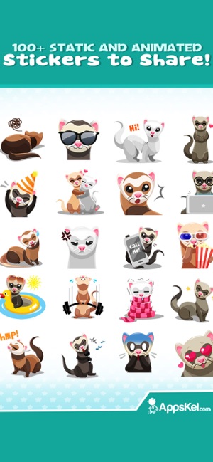 Ferret Pet Emojis Stickers App(圖2)-速報App