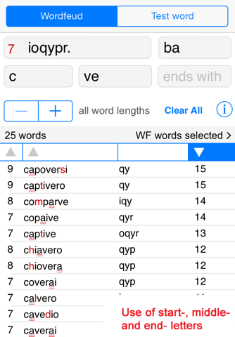 WordsFinder Wordfeud Italiano screenshot 2