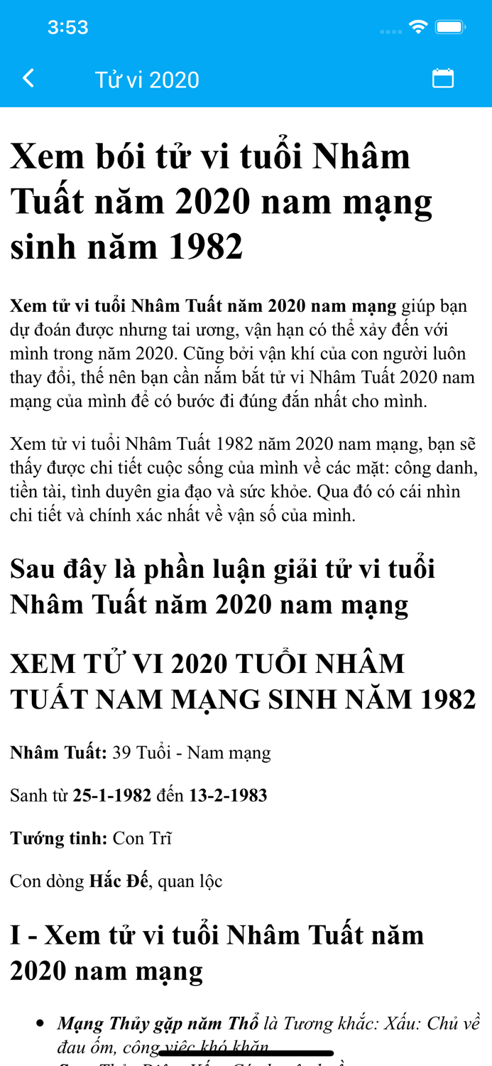 Tử vi 2020