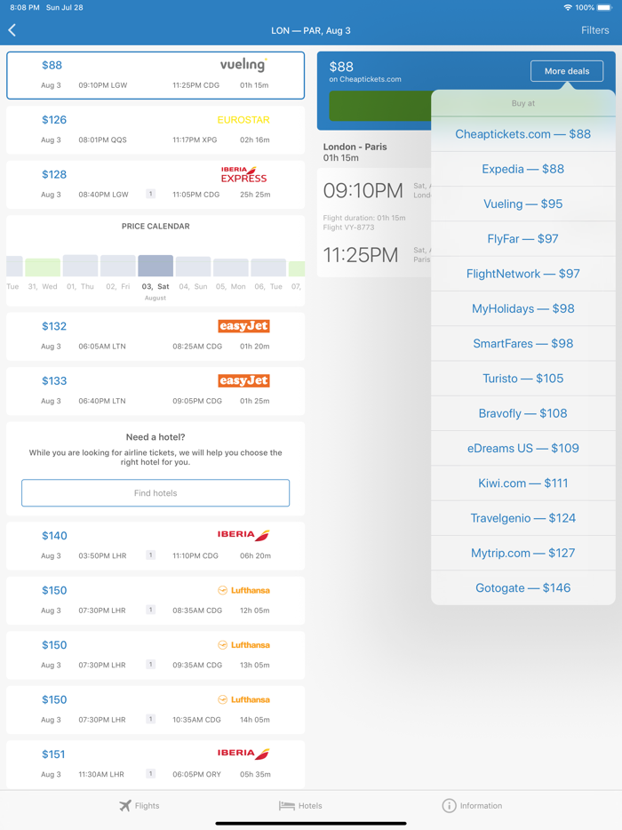 Flights at low prices