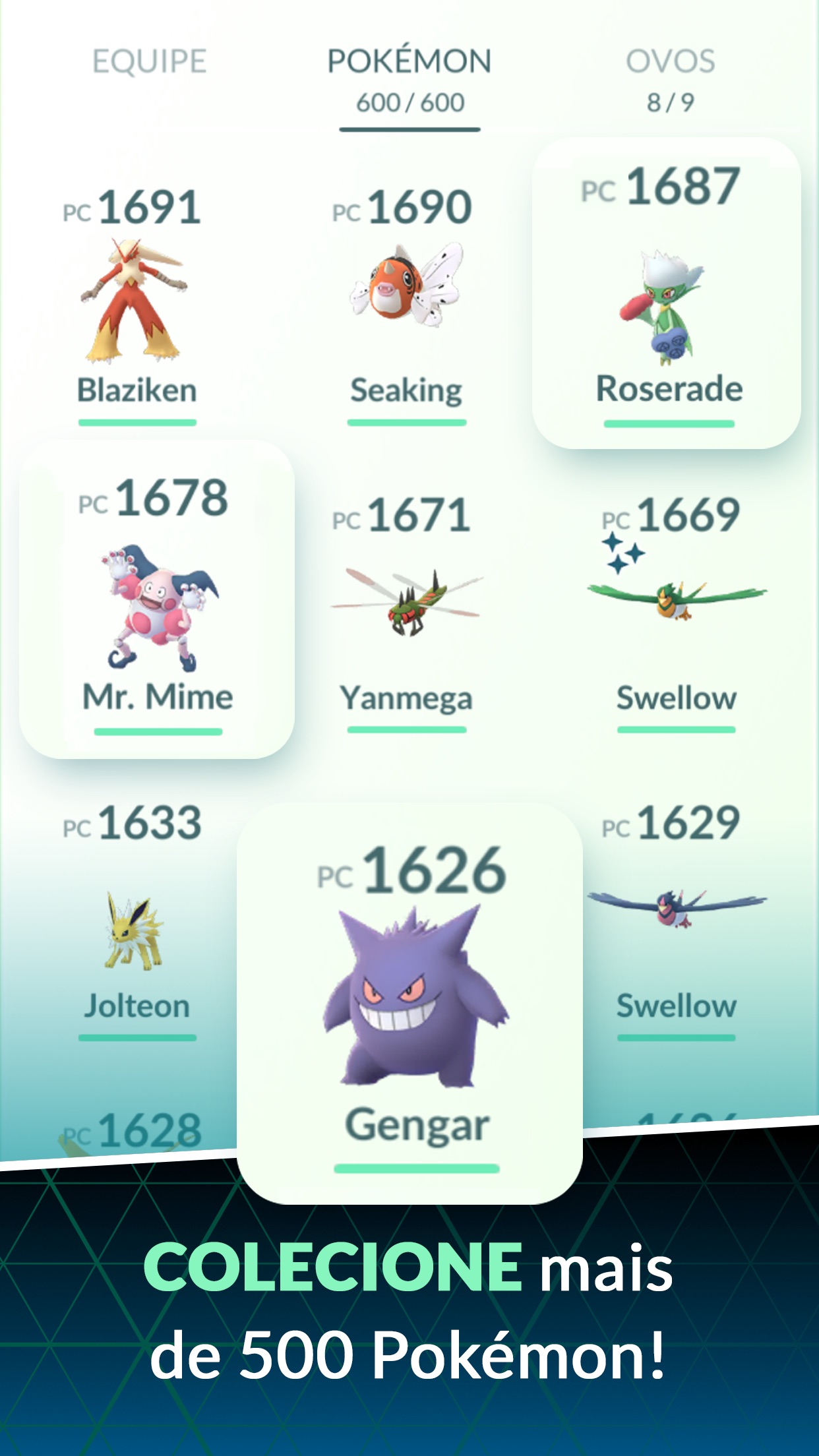 Screenshot do app Pokémon GO