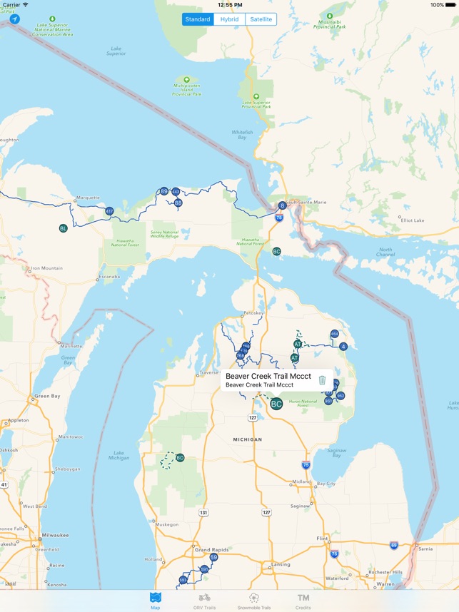 Northern Michigan Snowmobile Trail Map   643x0w 