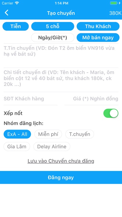 EXA - Exchange Trip for Driver