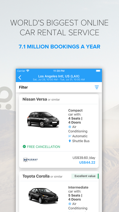 Rentalcars.com - Car hire App. Worldwide car rental made easy screenshot