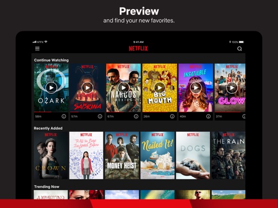 iPad Image of Netflix