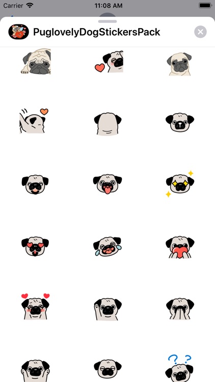Pug love Dog Stickers Pack screenshot-5