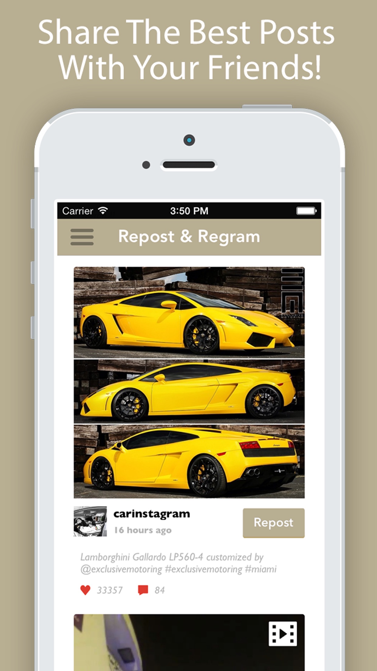 Screenshot do app Repost for Instagram'