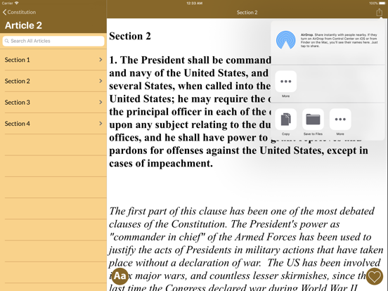 Constitution of the U.S.A. screenshot