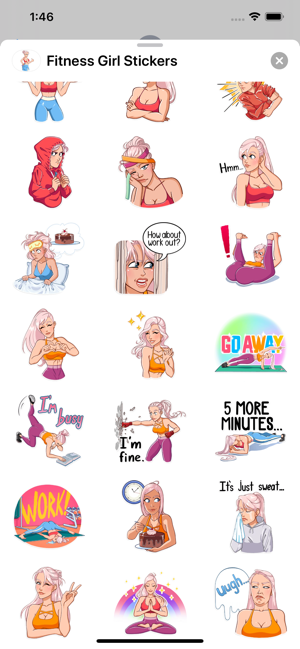 Fitness Girl Stickers Pack(圖3)-速報App