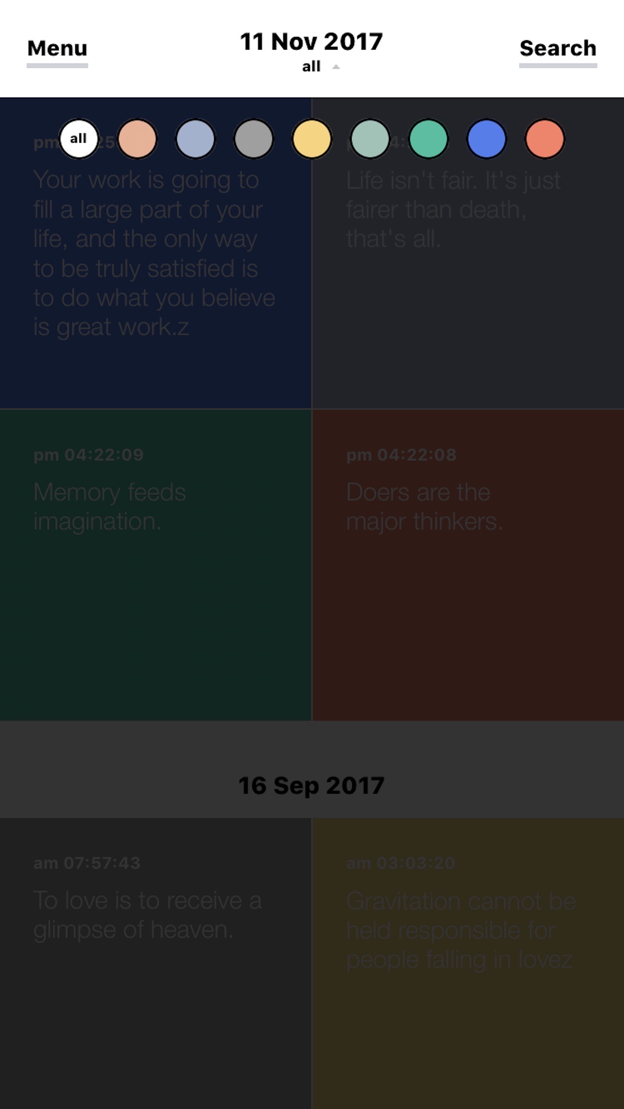 Screenshot do app Memory: Your Memo