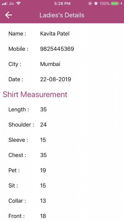 Stitching Measurement - Ladies screenshot-4