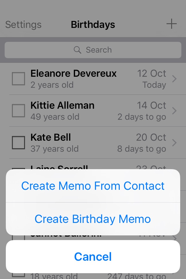 Birthday Memo screenshot 3