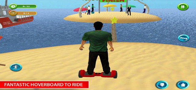 Riding Hoverboard Stunts Beach