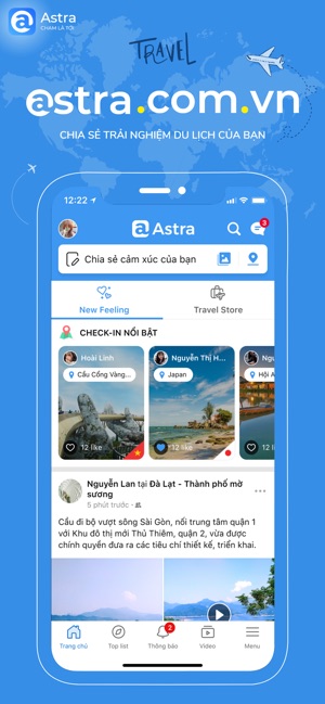 Astra - Mạng xã hội du lịch