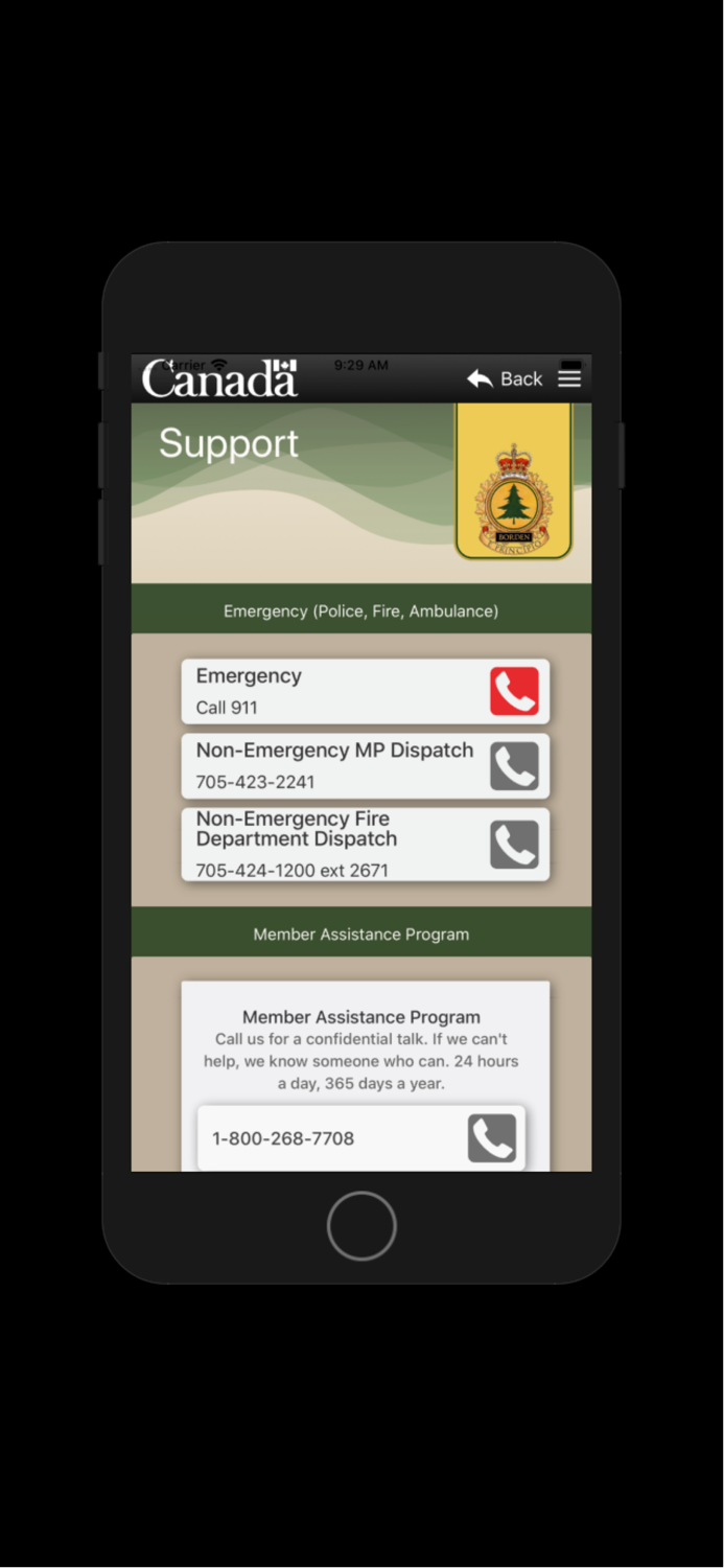 CFB Borden Mobile Application