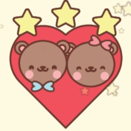 Bear couple cute line drawing