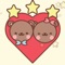 Bear couple cute line drawing is a casual life game