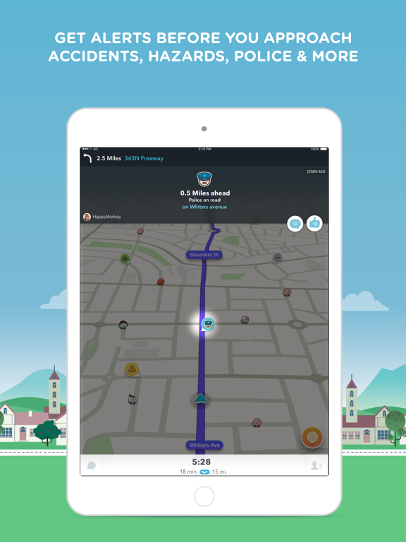 iPad Image of Waze Navigation & Live Traffic