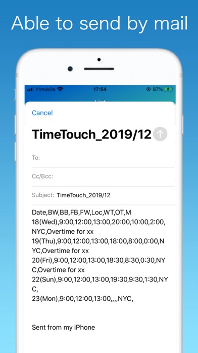 TimeTouch - Record work hours screenshot 3