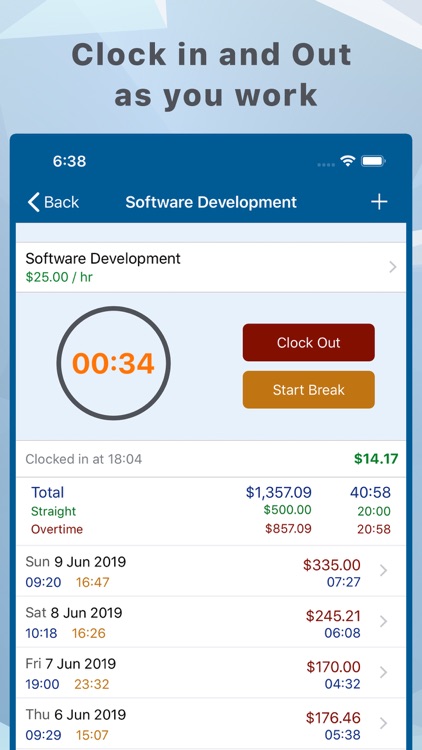 Hours and Pay Tracker: TimeLog screenshot-0
