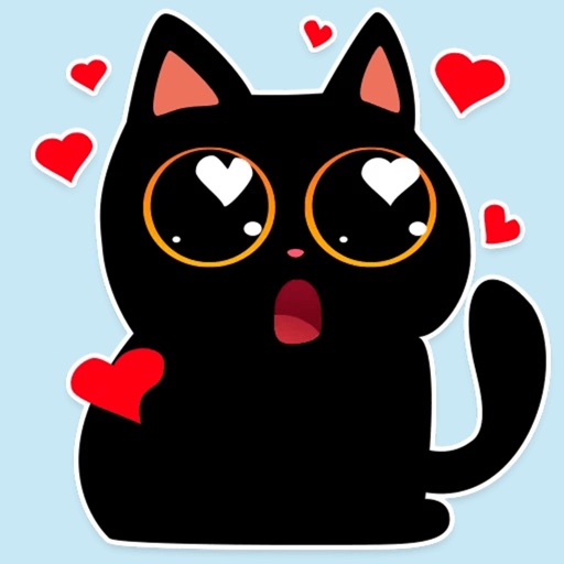 Black cat stickers - Funny emo Icon